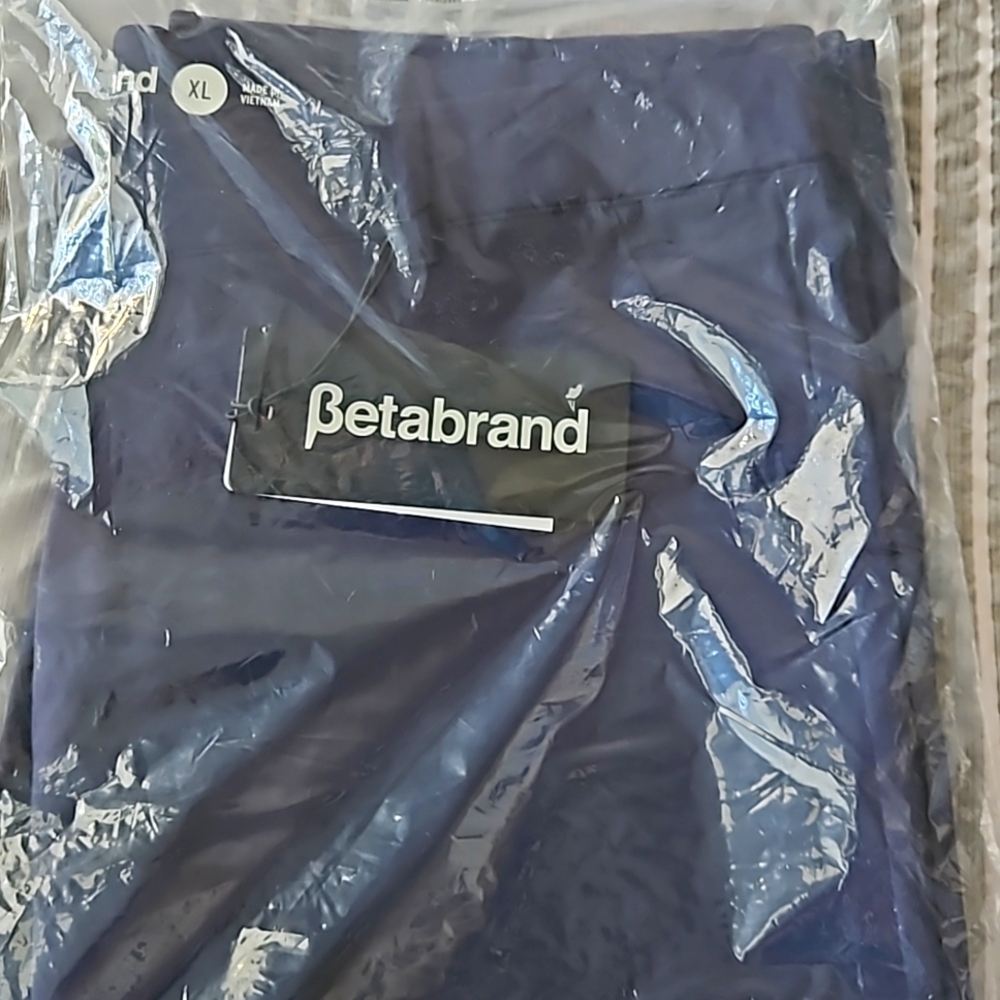 Betabrand straight leg dress pant yoga pant Navy
